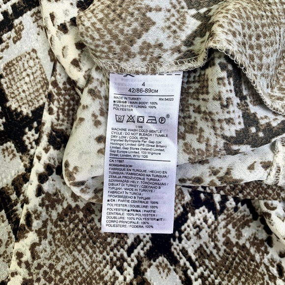 Womens Banana Republic Snakeskin Wide Leg Cropped Jumpsuit Brown Size 4 - Picture 10 of 10